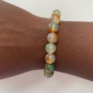 Green Peacock Agate 10mm Stretchy Bracelet